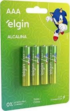 PILHA AAA ALCALINA LR3 C/4 ELGIN