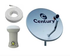 KIT ANTENA CENTURY 60CM + LNB E CABO + CAIXA