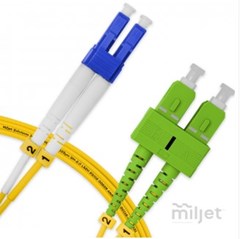 CORDAO OPTICO 3M LC/UPC-SC/APC AM MILJET SM BLI G657-A1 9/125 OS2 DUPLEX 2.0MM LSZH AMARELO, FIBRA MONOMODO MILJET