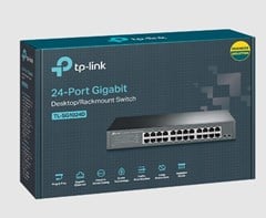 SWITCH TPLINK TL-SG1024D(BR) GIGABIT DE MESA OU MONTAVEL EM RACK DE 24 PORTAS