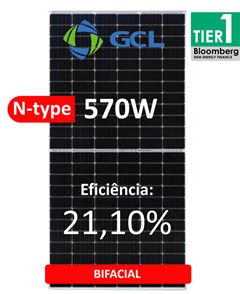 MODULO PAINEL SOLAR 570W GCL BIFACIAL 30MM